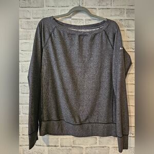Nike Dri-Fit women's long sleeve, gray scoop neck, light weight, size Medium